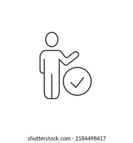 Símbolo vectorial de iconos aprobados para perfil para web infográfica