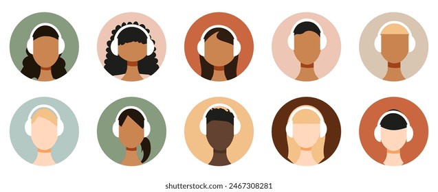 Profile avatar collection. Icons of different people avatar. User people avatar collection in a flat design