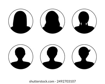 Conjunto de iconos de avatar de Perfil aislado sobre fondo blanco