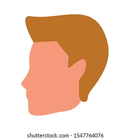 profile of avatar man face icon over white background, vector illustration