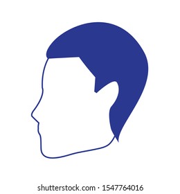 profile of avatar man head icon over white background, vector illustration