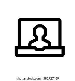 Perfil, mini línea avatar, icono, fondo y gráfico. El icono es blanco y negro, plano lineal, vector, perfecto píxel, mínimo, adecuado para la web y la impresión. 