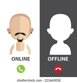 profile avatar (ofline online contacts)