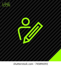 Profile avatar with pencil line vector icon