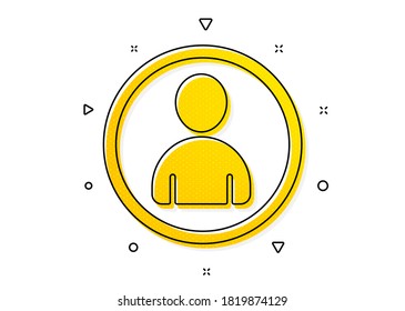 Profile Avatar sign. User icon. Person silhouette symbol. Yellow circles pattern. Classic avatar icon. Geometric elements. Vector