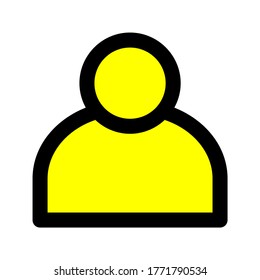 icono de perfil de avatar amarillo relleno