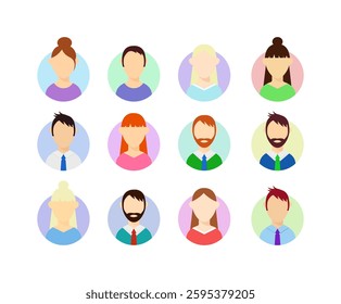 Profile avatars with different people set.
