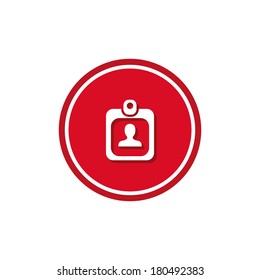 Profile Badge Icon Circle Red Background Stock Vector (Royalty Free ...