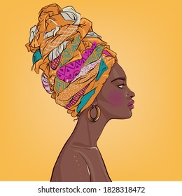 Profile Beautiful Black Woman Stock Vector (Royalty Free) 1828318472