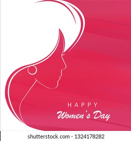 Profile of a beautiful girl to celebrate Women's Day. Vector illustration