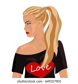 Profile body head face human face female eyes eyes lips vector illustration