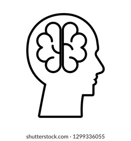 profile with brain storming