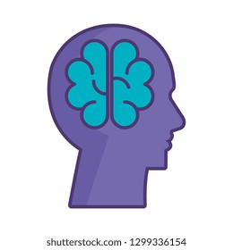 profile with brain storming