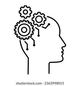 profile brain technology isolated icon