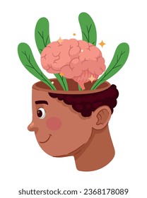 profile brain thinking illustration isolated vector