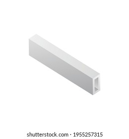 Viga de construcción de perfil o construcción, ilustración vectorial realista aislada.