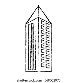 profile building with pointed top line sticker icon image