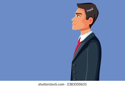 
Profile of a Businessman Corporate Worker Vector Character. Elegant manager wearing formal attire for corporate meeting
