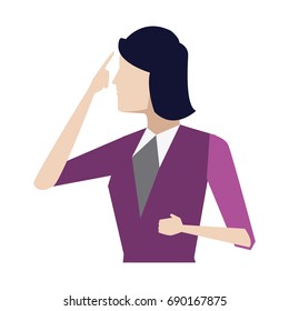 profile businesswoman gesturing professional person