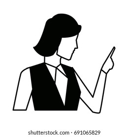 profile businesswoman gesturing professional person