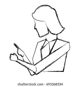 profile businesswoman gesturing professional person