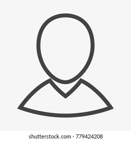 Profile button vector icon isolated on light grey background