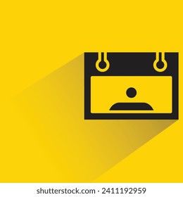 profile card icon with shadow on yellow background