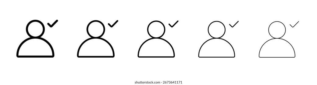 Profil prüfen Symbol flache Illustration setzen Logo