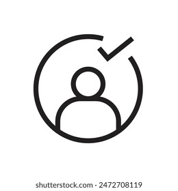 Profile Check Icon, Perfect for Identification and Security Illustrations