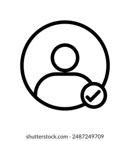 Profil Check Linear Logo Markierung in Schwarzweiß