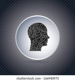 profile circuit over gray   background vector illustration 