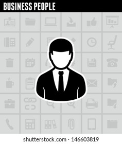 Profile Close-up Business Figure. Business man