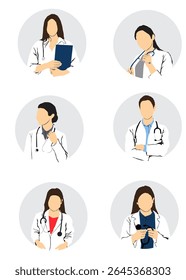 Perfil colección de los doctores Vector