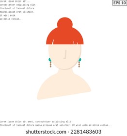 Profile or collection of female cartoon characters heads. Various nationalities. Blonde, brunette, redhead, African American, Asian, Muslim, European. Set of avatars. Vector, flat design