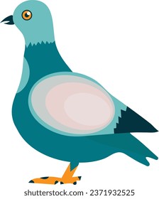 Profile of colorful blue pigeon. Vector illustration	