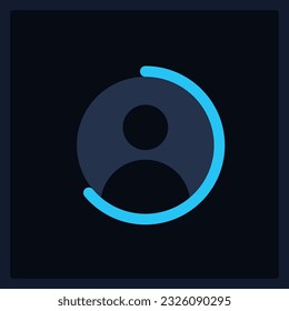 Profile completeness UI element template. Editable isolated vector dashboard component. Flat user interface. Visual data presentation. Web design widget for mobile application with dark theme