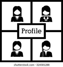 Profile concept with people design, vector illustration eps 10