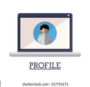 Profile concept with technology gadgets  design, vector illustration eps 10