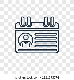 Profile concept vector linear icon isolated on transparent background, Profile concept transparency concept in outline style