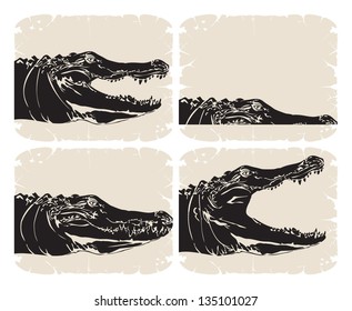 Profile of crocodiles head, vector