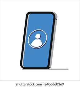 perfil de la privacidad de la cuenta de datos mostrar en la interfaz de teléfono mano vector ui azul 
