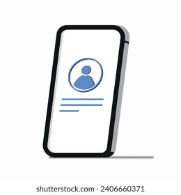 profile data account privacy show in hand phone interface blue ui vector 