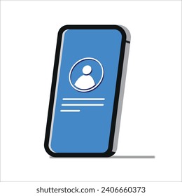 perfil de la privacidad de la cuenta de datos mostrar en la interfaz de teléfono mano vector ui azul 