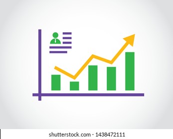 Profile Data User Account Profile Fluctuate Graph Bar Arrow
