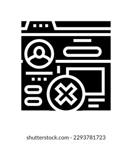 profile deactivated glyph icon vector. profile deactivated sign. isolated symbol illustration