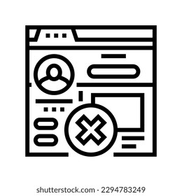 profile deactivated line icon vector. profile deactivated sign. isolated contour symbol black illustration