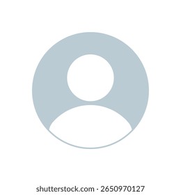 Profile Default avatar icon vector. User account DP symbol PNG on transparent background. A generic user icon with a circular shape and a head and shoulders silhouette design.