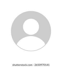 Profile Default avatar icon vector PNG on transparent background. A generic user icon with a circular shape and a head and shoulders silhouette design.