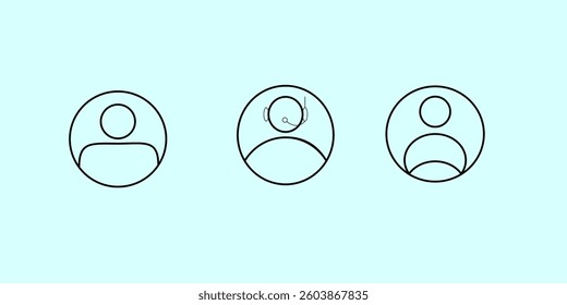 Profile default avatar web icon set. user account DP symbol for social media website, app. Vector illustration.