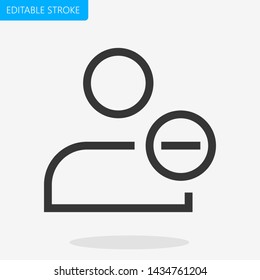 Profile Delete Vector Line Icon Editable Stroke Pixel Perfect